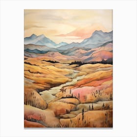 Autumn National Park Painting Kootenay National Park British Columbia Canada 3 Canvas Print