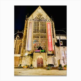 Church At Night Canvas Print