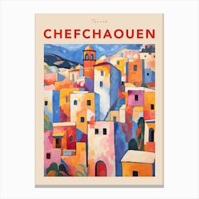 Chefchaouen Morocco 2 Fauvist Travel Poster Canvas Print