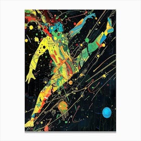 Soccer Player Style Abstract Canvas Print