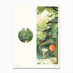 Kyoto Japan 10 Cut Out Travel Poster Canvas Print
