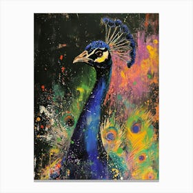 Peacock Brushstrokes 1 Canvas Print