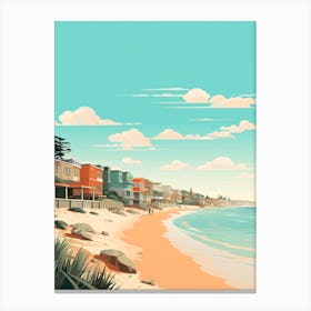 Abstract Illustration Of St Kilda Beach Australia Orange Hues 2 Canvas Print