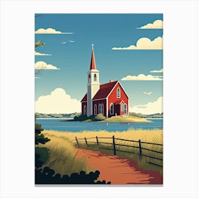 Cape Cod Massachusetts, Usa, Flat Illustration 3 Canvas Print