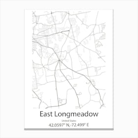 East Longmeadow,United States Minimalist Map Canvas Print