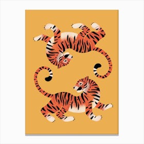 Tiger Twins In Marigold Canvas Print