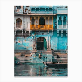 Blue Houses In Varanasi Canvas Print