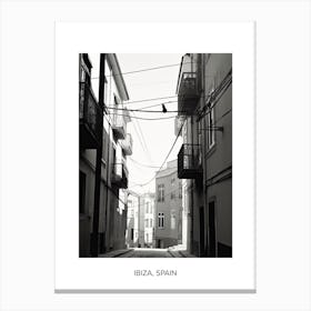 Poster Of Lisbon, Portugal, Photography In Black And White 3 Canvas Print