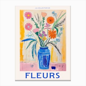 French Flower Poster Cornflower Canvas Print