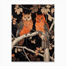 Art Nouveau Birds Poster Eastern Screech Owl 2 Canvas Print