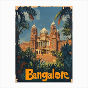 Aihrgdesign A Vintage Travel Poster Of Bangalore 5 Canvas Print