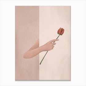 One Rose Flower Canvas Print