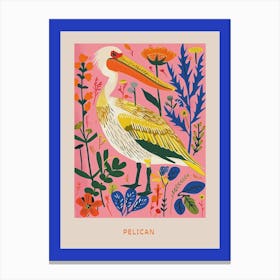 Spring Birds Poster Pelican 4 Canvas Print