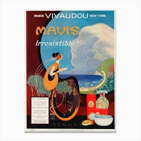 Vivaudous’s Mavis, Irresistible Advert, Fred L Parker Canvas Print