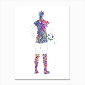 Volleyball Player Girl Watercolor Canvas Print