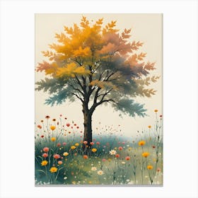 Tree In The Meadow 3 Canvas Print