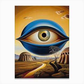 Surreal Eye & Abstract Elements Modern Surrealist Canvas Print