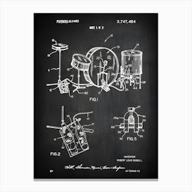 Drum Set Art Print, Drummer Poster, Drum Patent Print, Drum Blueprint, Drummer Gift Drum Poster Drum Wall Art Drummer Decor, Md4641 Canvas Print