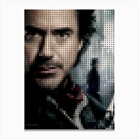 Sherlock Holmes Movie In A Pixel Dots Art Style Canvas Print