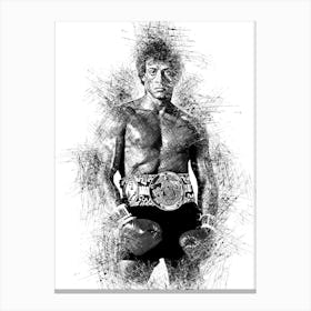 Rocky Balboa Drawing Pencil Canvas Print