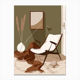 Illustration Of A Living Room 1 Canvas Print