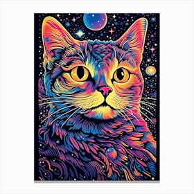 Galactic Pawtergeist, Psychedelic Cats series Canvas Print