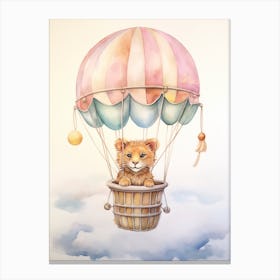 Baby Lion 2 In A Hot Air Balloon Canvas Print