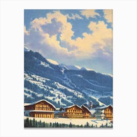 Schladming, Austria Ski Resort Vintage Landscape 1 Skiing Poster Canvas Print