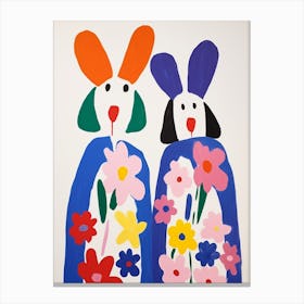 Colourful Kids Animal Art Rabbit Canvas Print