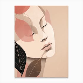 Portrait Of A Woman With Leaves 3 Canvas Print