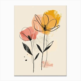 Calgary Flower Market Boho Minimalist Style Canvas Print