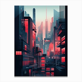 City Of London | Retrofuturism Dystopia Canvas Print