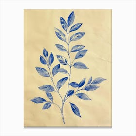 Blue Leaf 3 Canvas Print