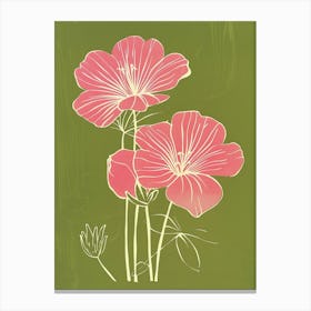 Pink & Green Nasturtium 1 Canvas Print