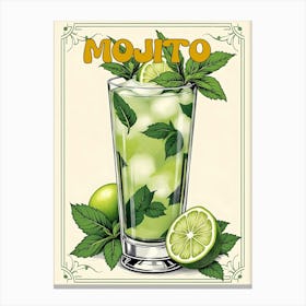 Cuba Mojito Cocktail V 03 Canvas Print