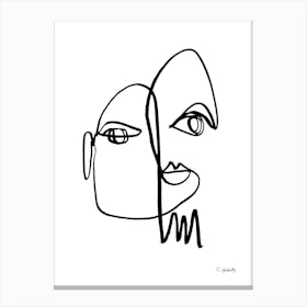 Double Faces Line Canvas Print