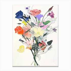Lisianthus 1 Collage Flower Bouquet Canvas Print