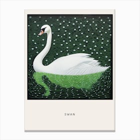 Ohara Koson Inspired Bird Painting Swan 4 Poster Canvas Print