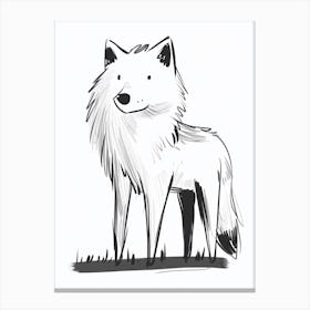 B&W Arctic Wolf Canvas Print