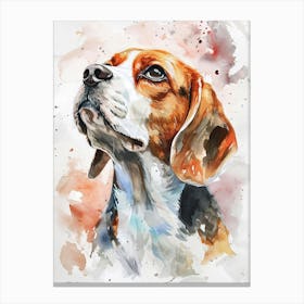 Beagle Watercolor Painting 2 Canvas Print