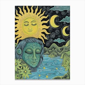 Sun And Moon Canvas Print