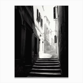 Dubrovnik, Croatia, Black And White Old Photo 3 Canvas Print