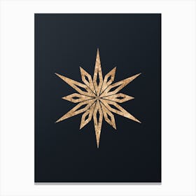 Abstract Geometric Gold Glyph on Dark Teal n.0300 Canvas Print