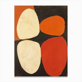 'Three Orange Shapes' Art Canvas Print