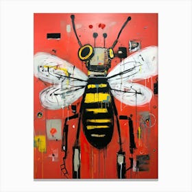 Urban Buzz: Bee Robot Canvas Print