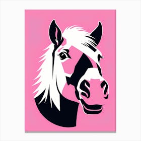 Flat Buho Art horse On Solid pin Background, modern animal art, animal head art, Canvas Print