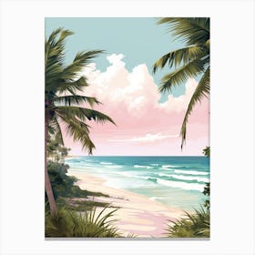 A Canvas Painting Of Tulum Beach, Riviera Maya Mexico 2 Canvas Print