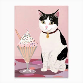 Cat And Sundae 1 Canvas Print