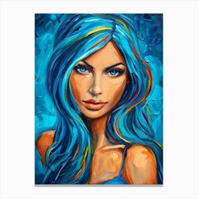 Blue Haired Girl 5 Canvas Print