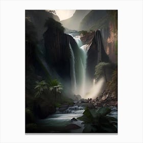 Yumbilla Falls, Peru Realistic Photograph (3) Canvas Print